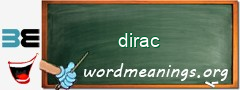 WordMeaning blackboard for dirac